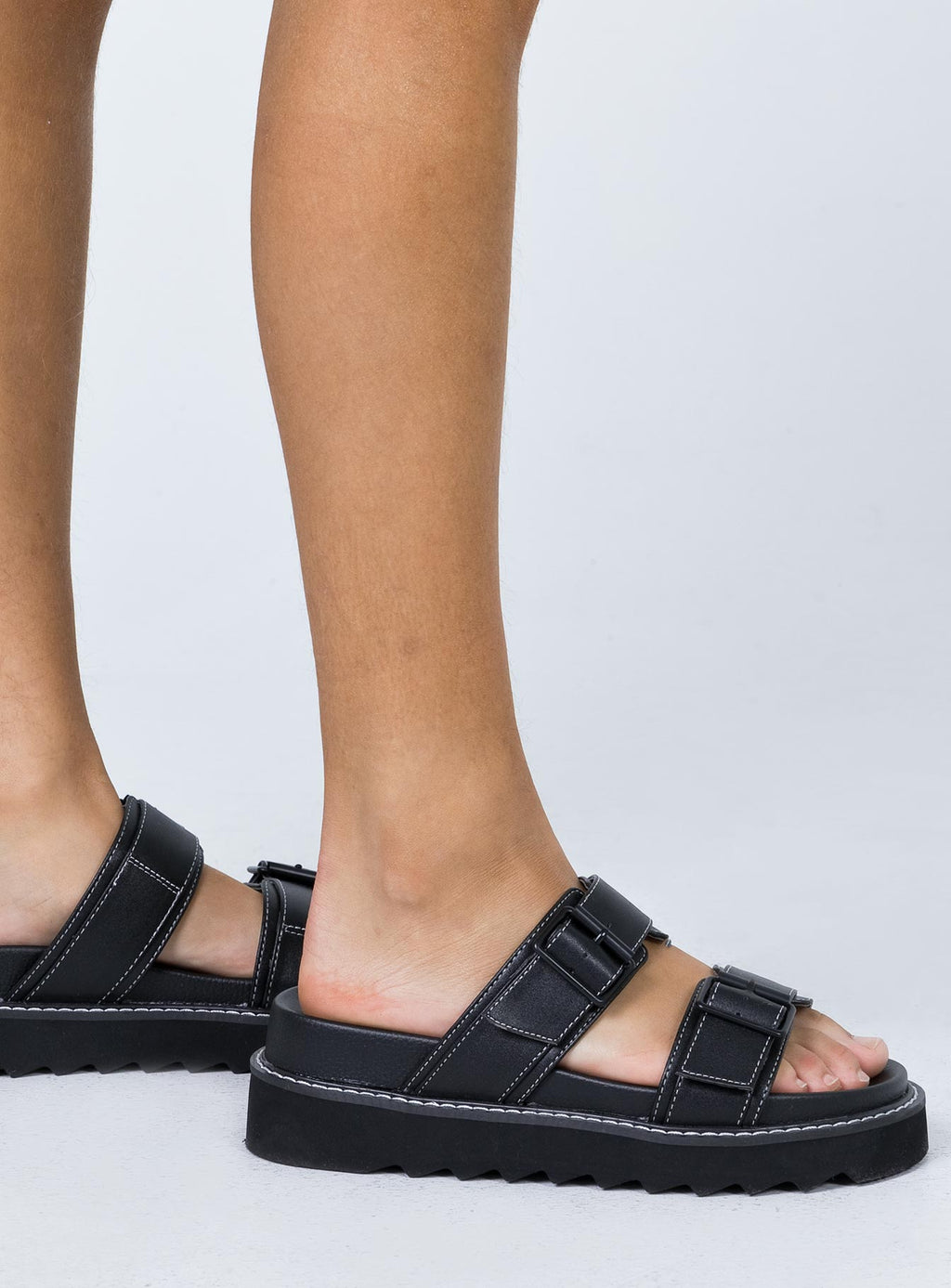 Ma Belle Sandals Contrast Stitch black