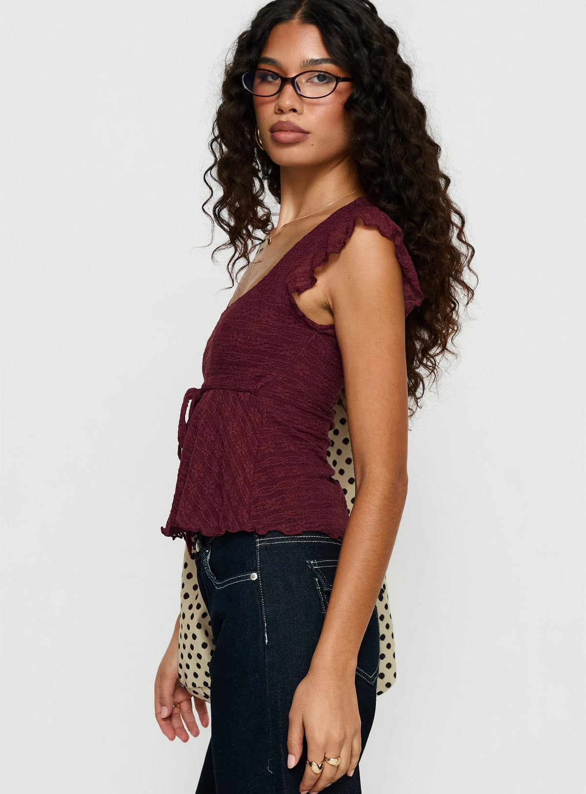 Auroraah Frill Top Cherry