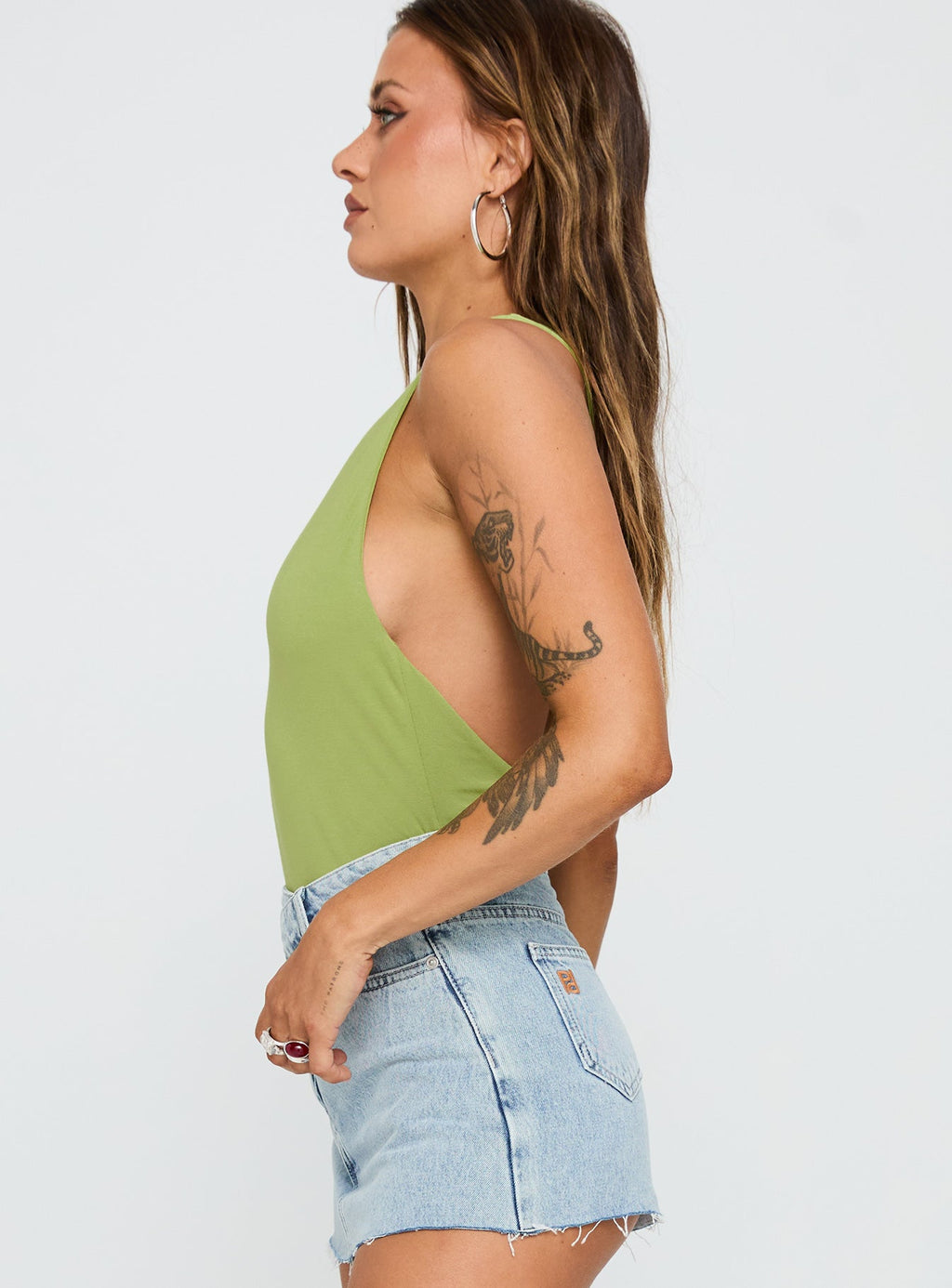 Ferrera One Shoulder Bodysuit Green