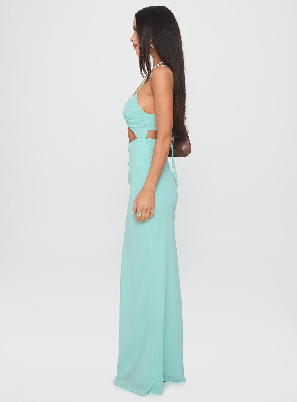No Control Keyhole Maxi Dress Aqua