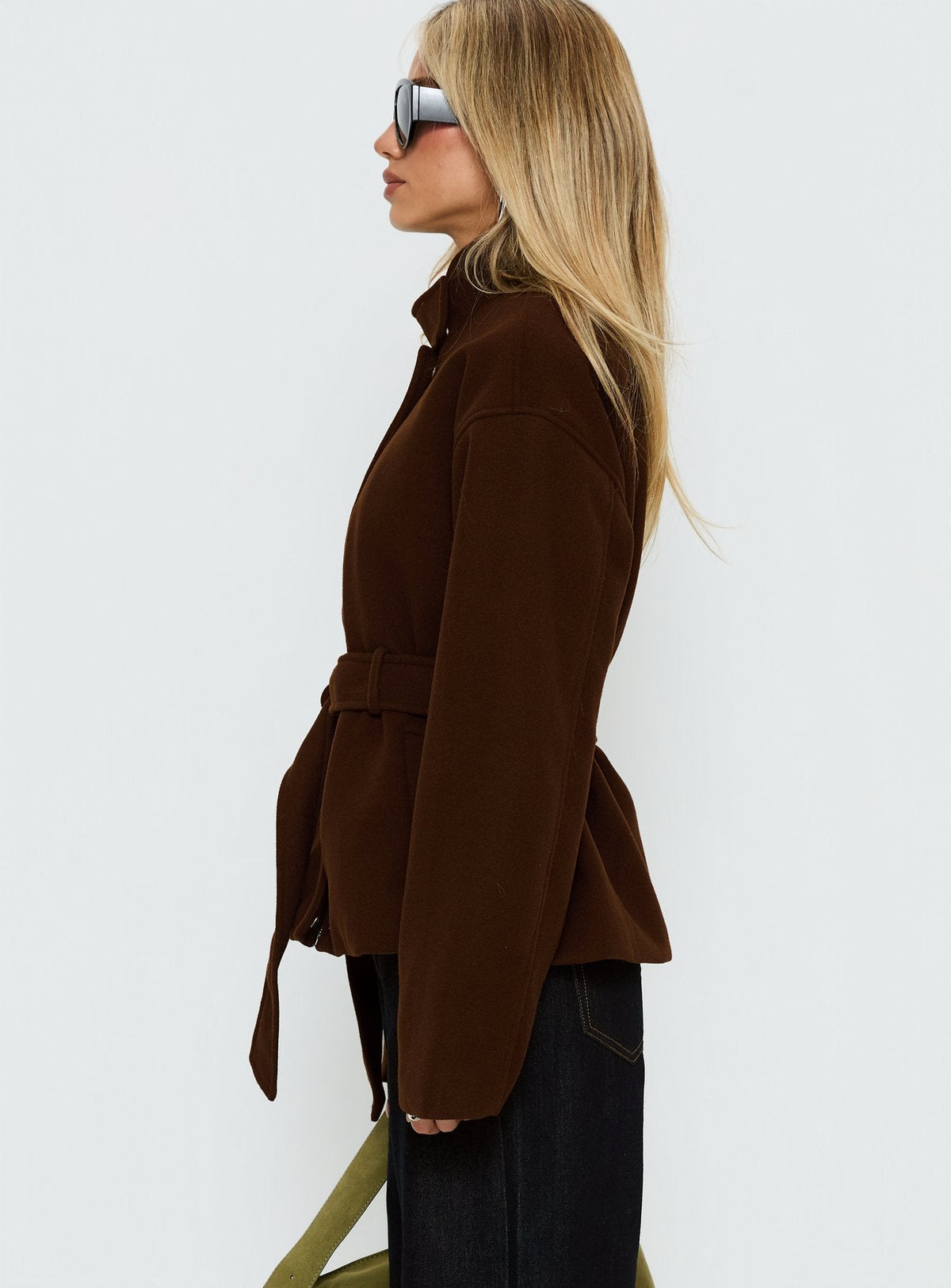 Tameeka Funnel Neck Coat Brown