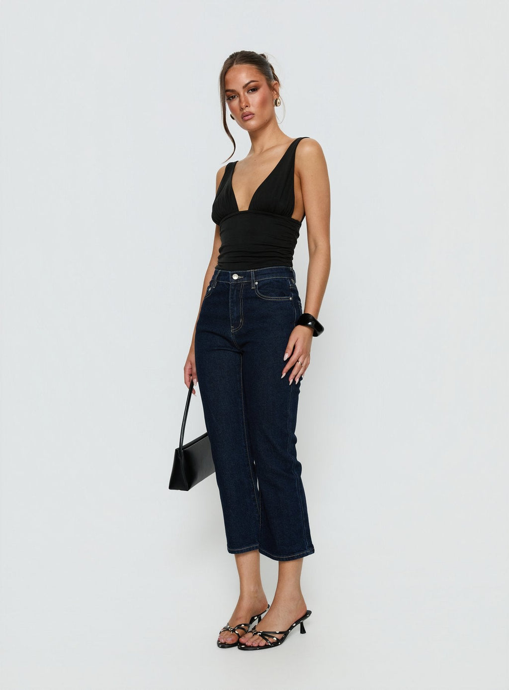 Cindee High Rise Cropped Jeans Raw Indigo