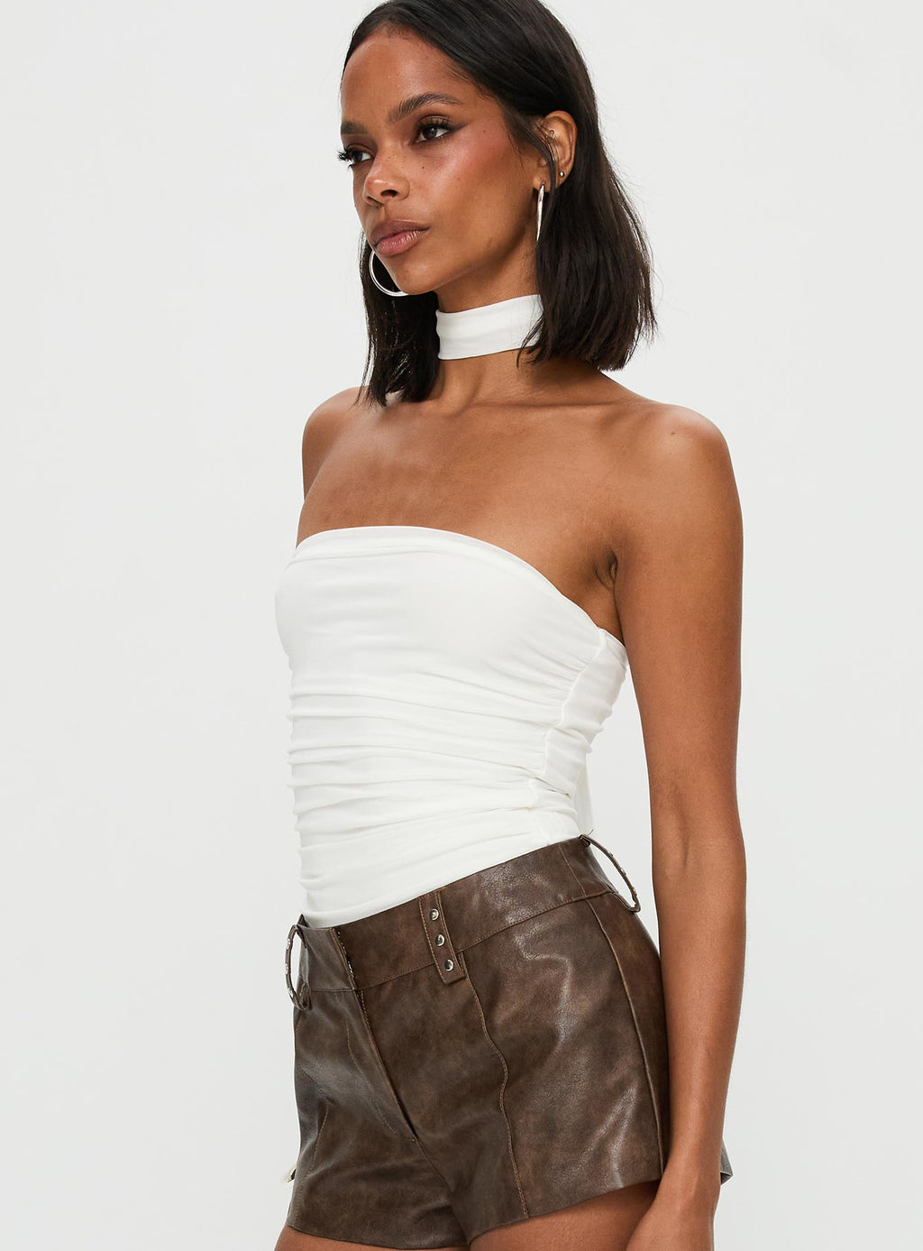 Sorelle Scarf Bodysuit White