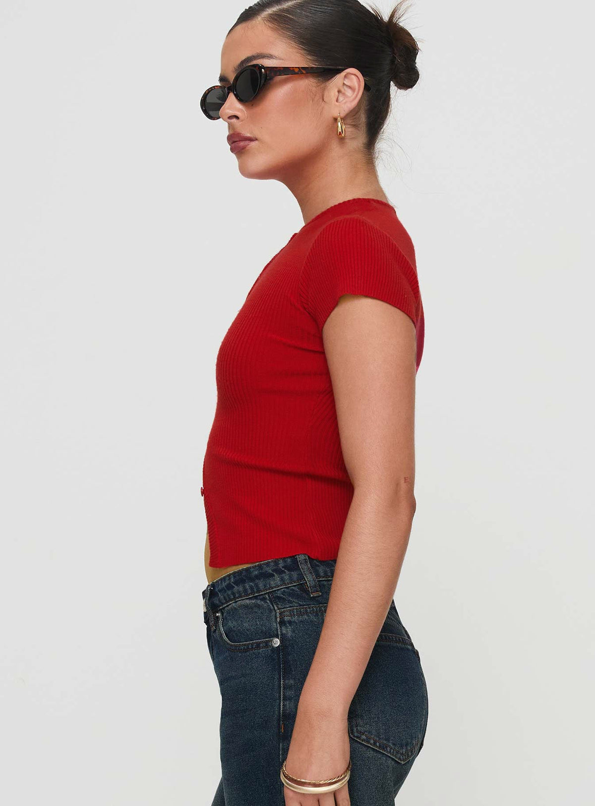 Suzu Knit Top Red