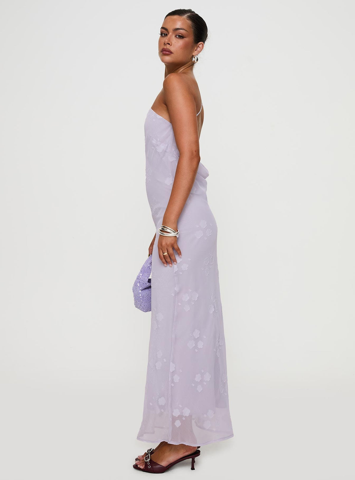 Jazmira One Shoulder Maxi Dress Lilac