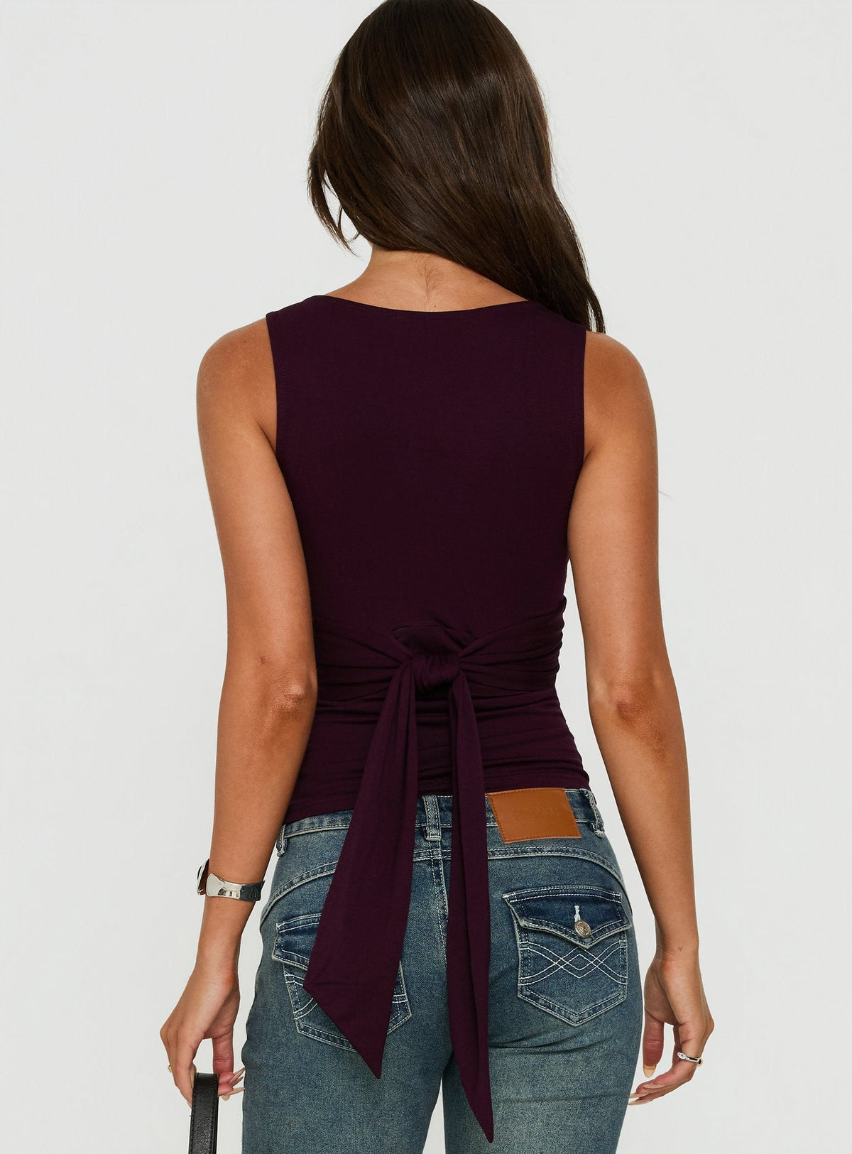 Madelon Sleeveless Wrap Top Plum