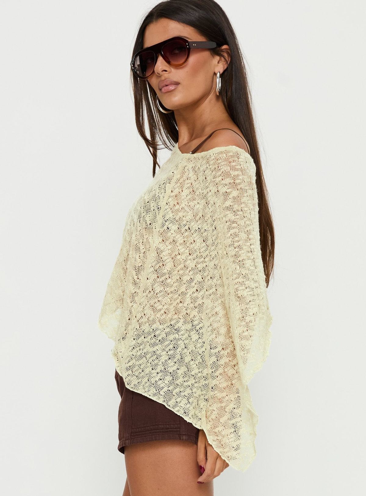 Nelida Sheer Poncho Green