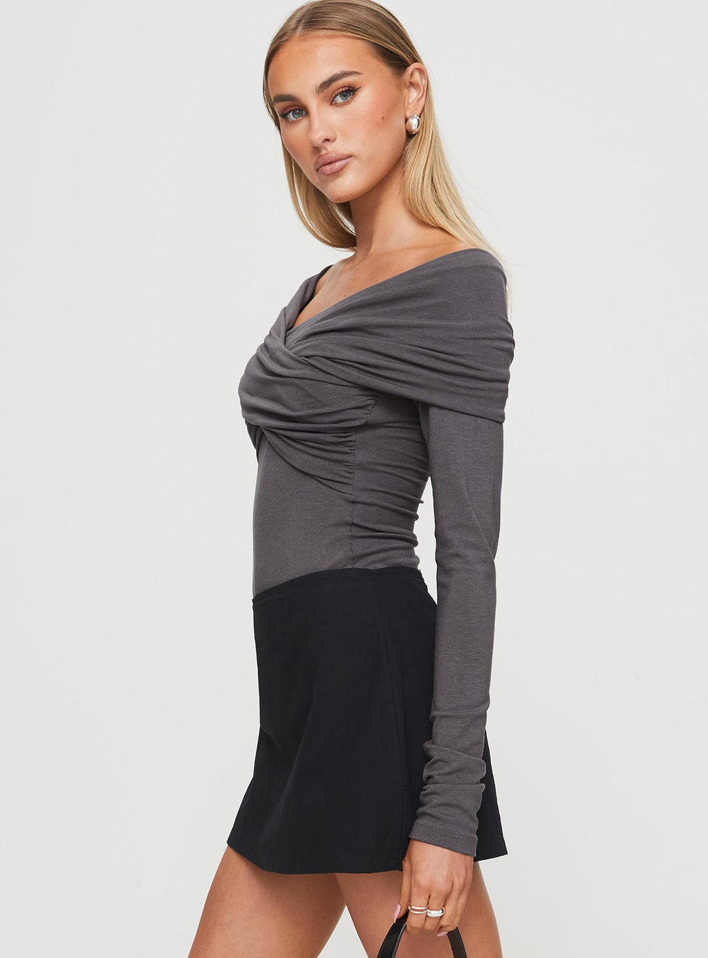 Sundlow Off Shoulder Bodysuit Slate