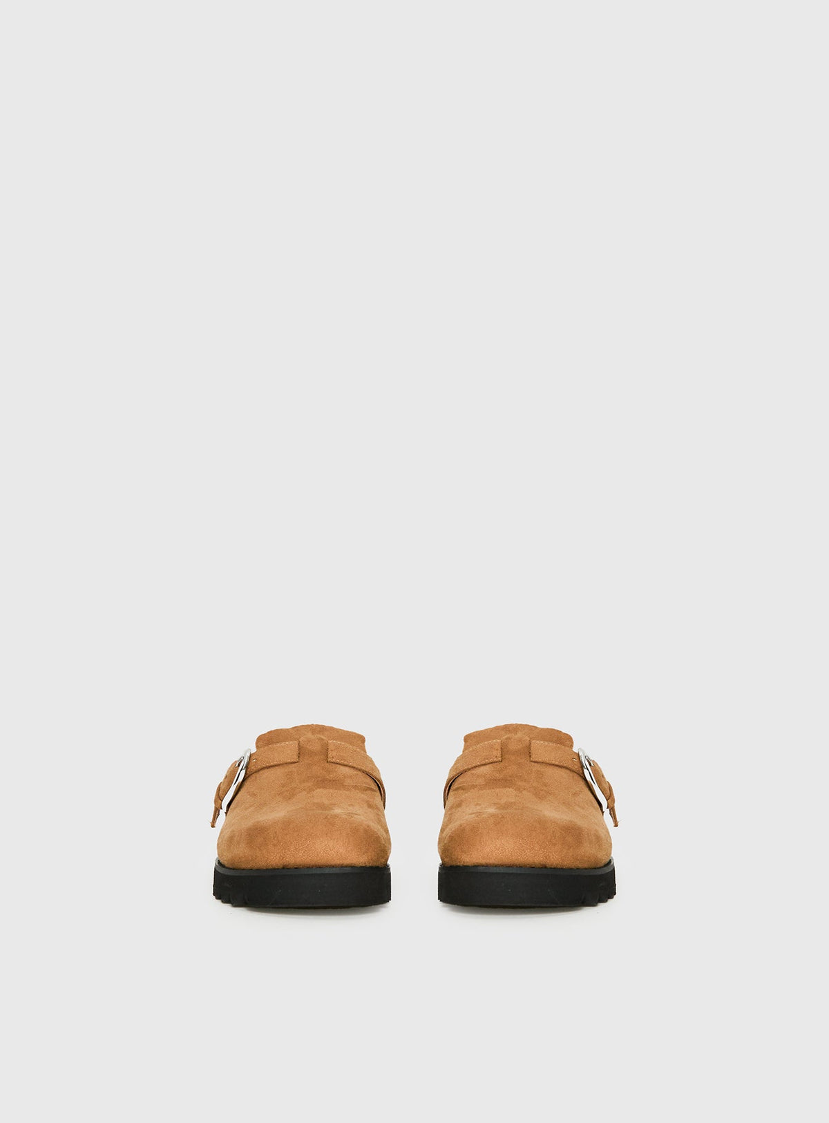 Raxton Faux Suede Clogs Brown