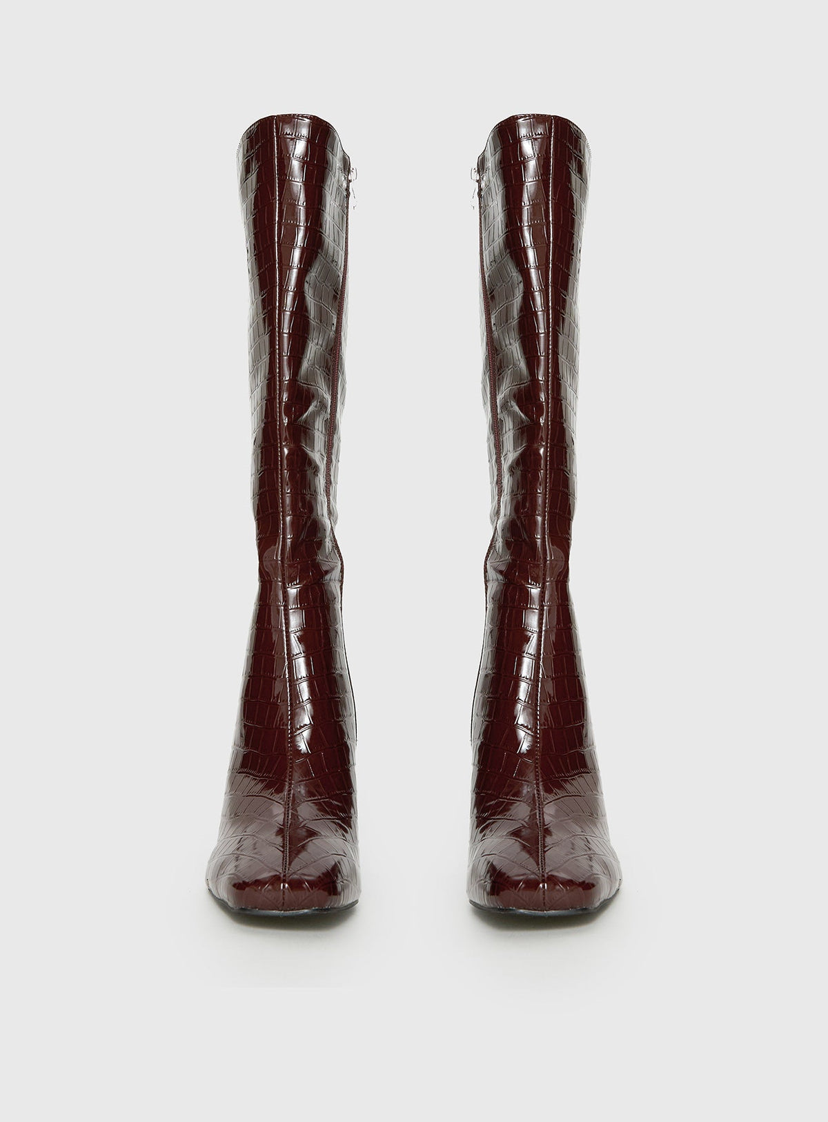 Alexx Knee High Boots Burgundy