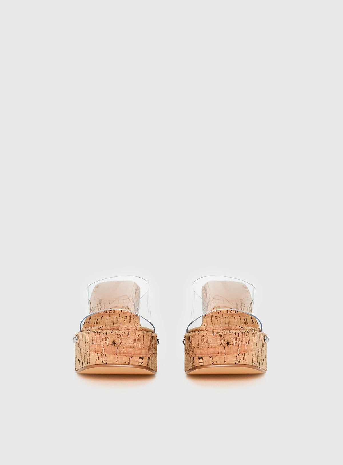 Pale Moonlight Platform Heels Cork / Clear