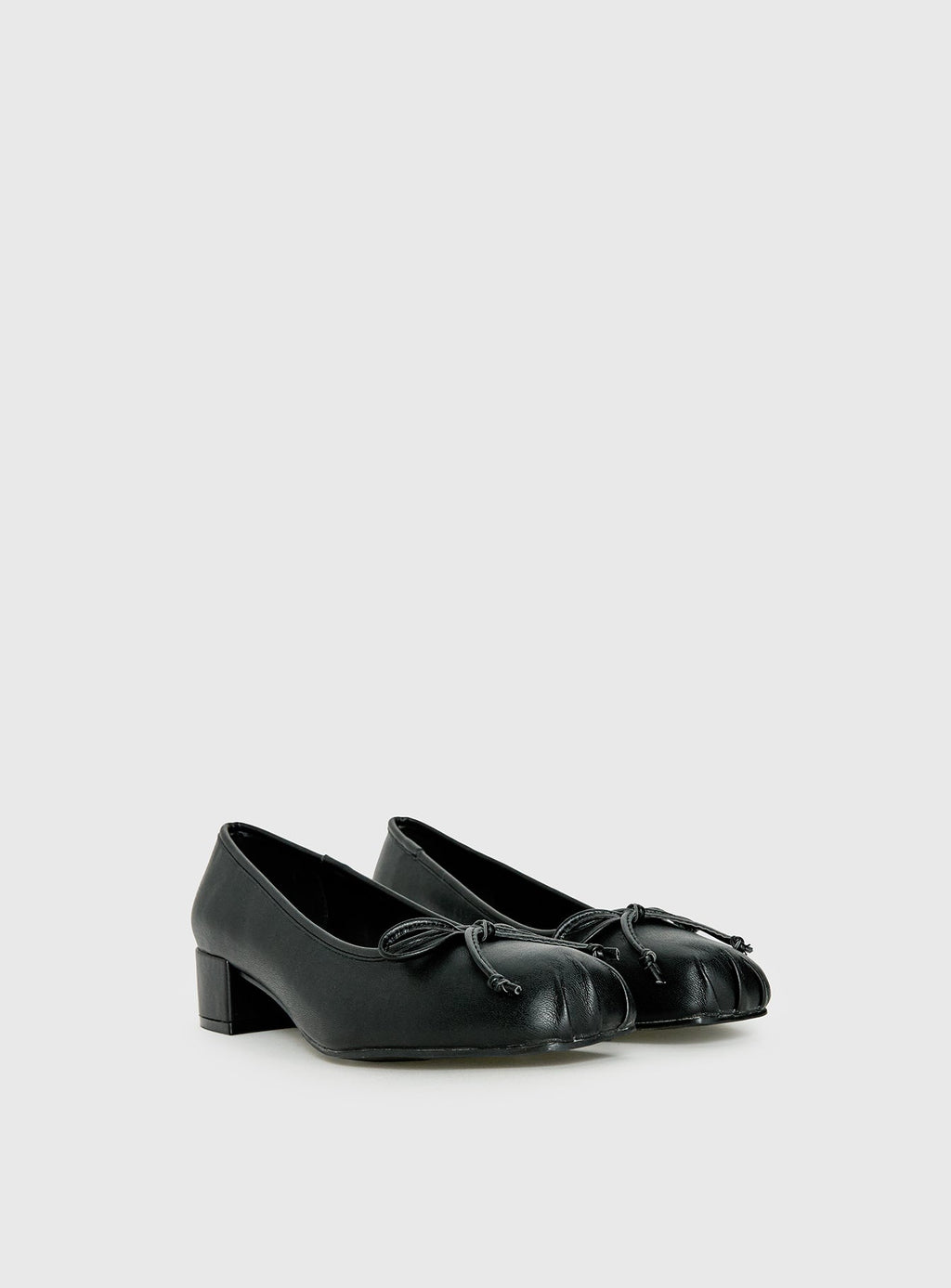 Therapy Sire Block Heel Ballerina Shoes Black