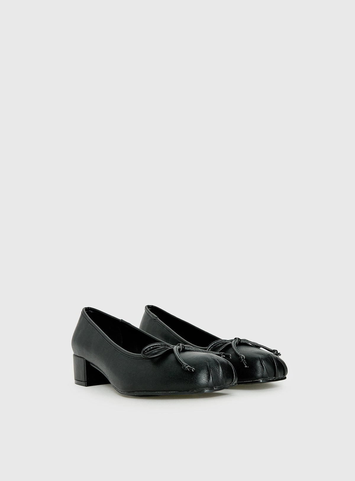 Therapy Sire Block Heel Ballerina Shoes Black