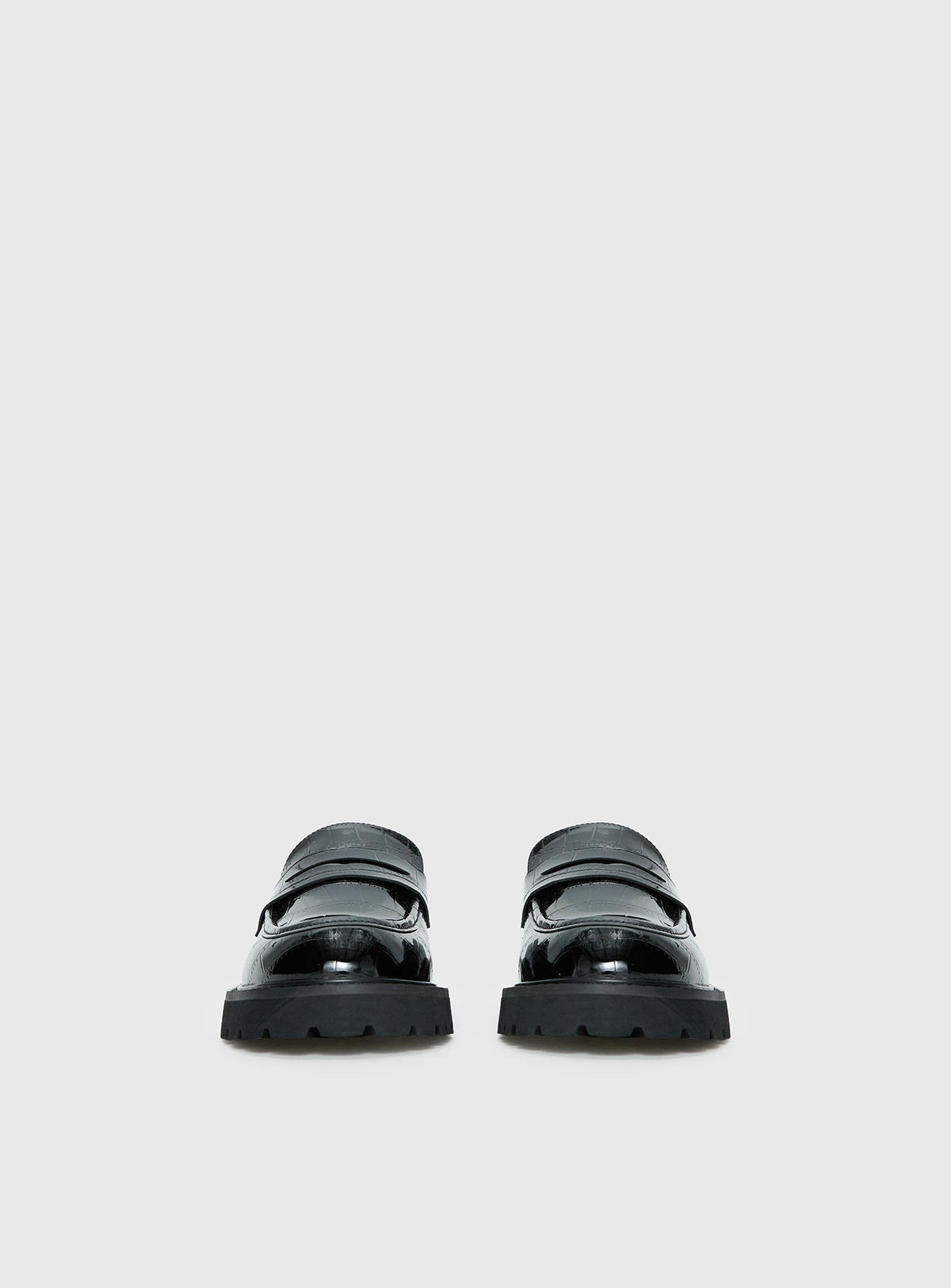 Face The Wind Faux Leather Loafers Black