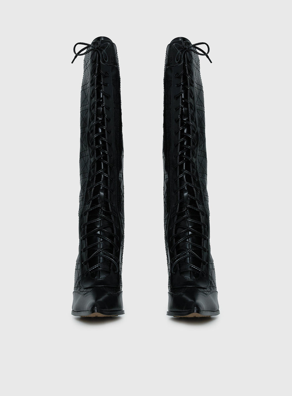 Creator Knee High Lace-Up Boots Black