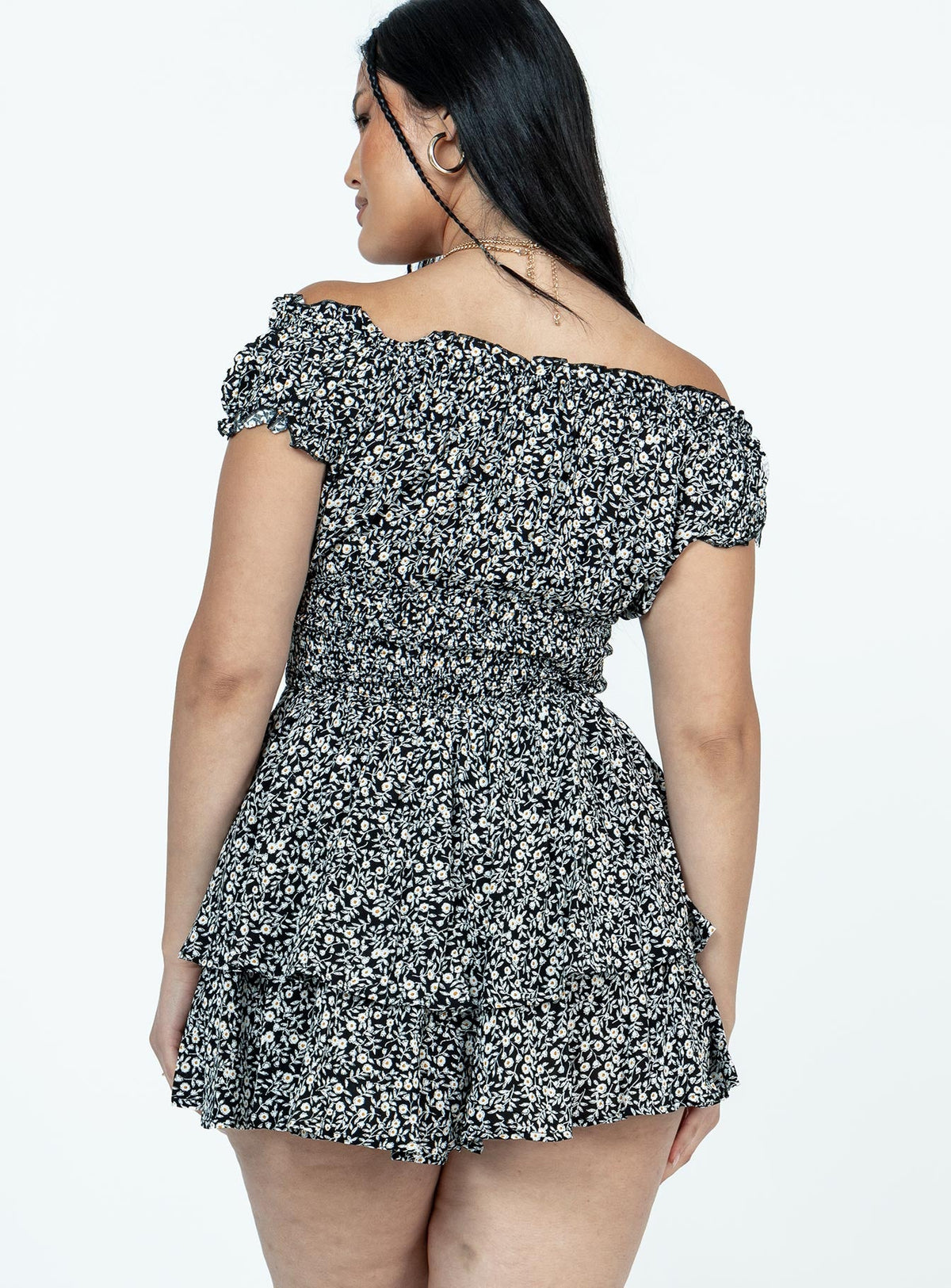 The Love Galore Romper Floral Black