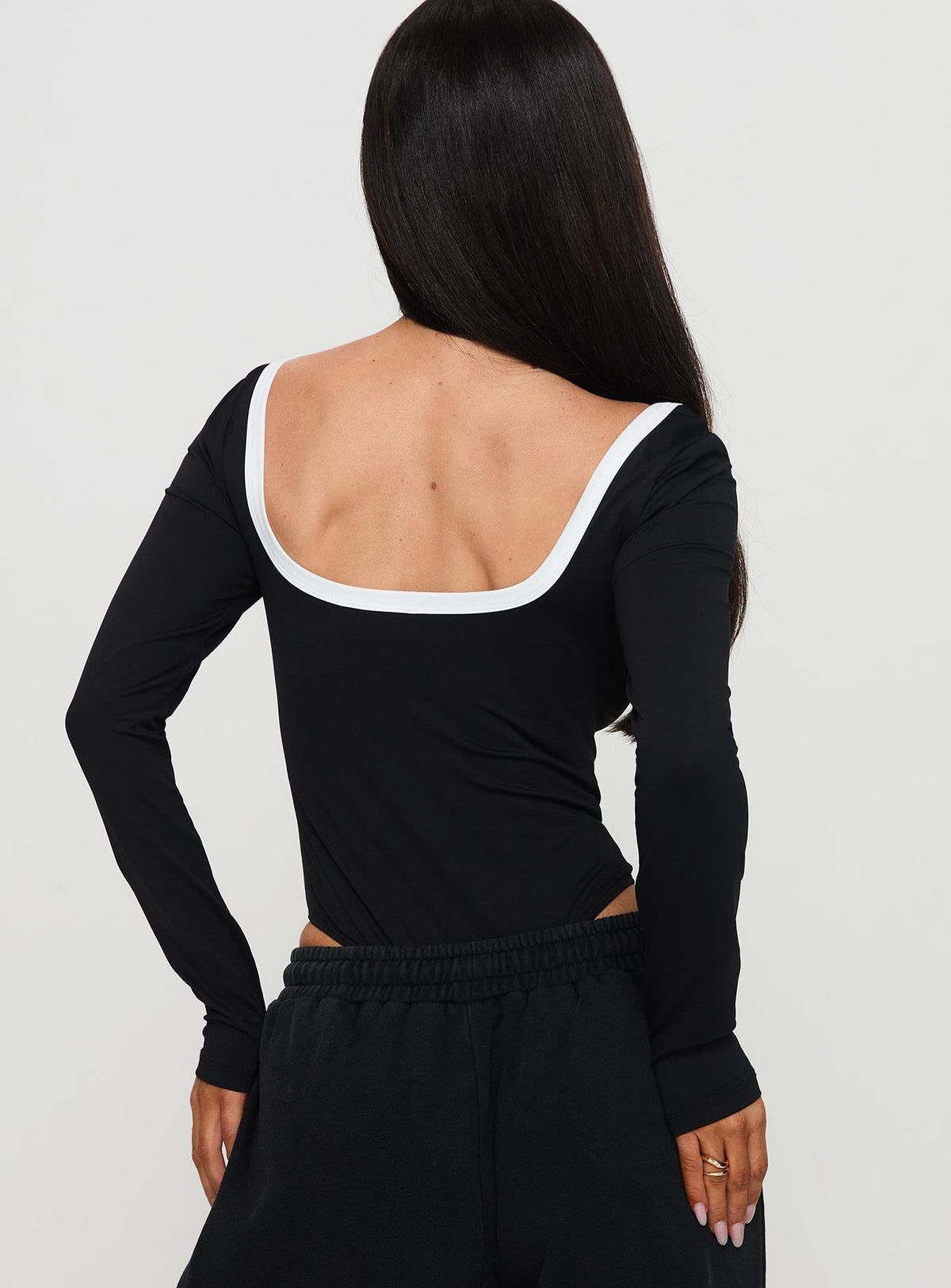 Ender Contrast Trim Bodysuit Black