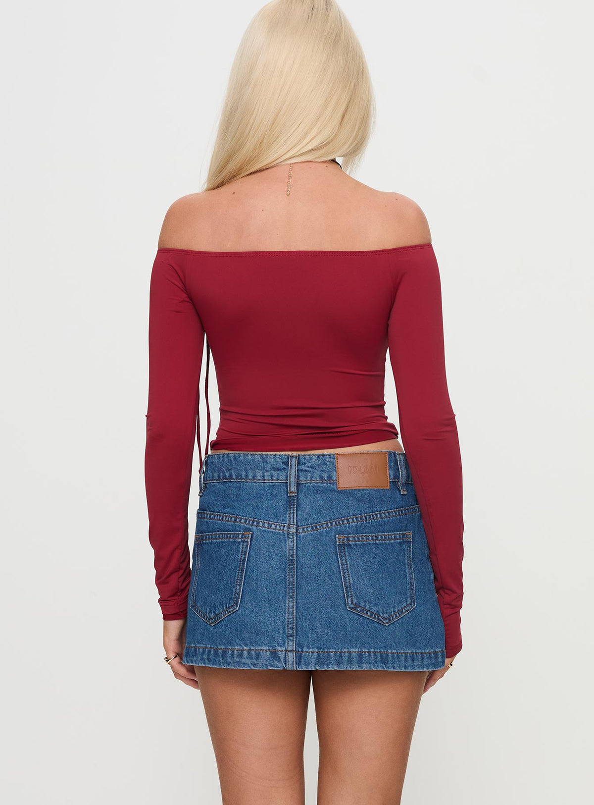 Nicolina Low Rise Denim Mini Skirt Light Wash