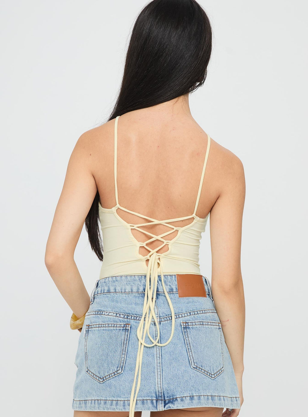Kianu Beaded Bodysuit Lemon