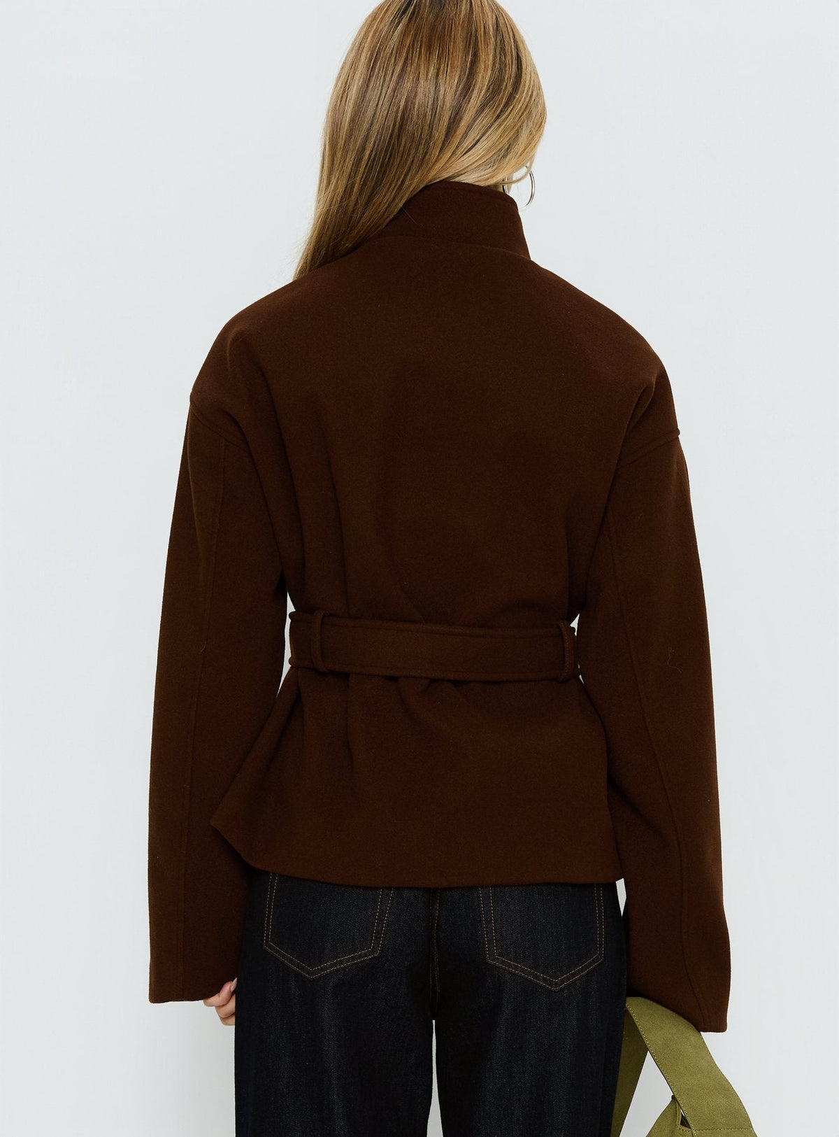 Tameeka Funnel Neck Coat Brown