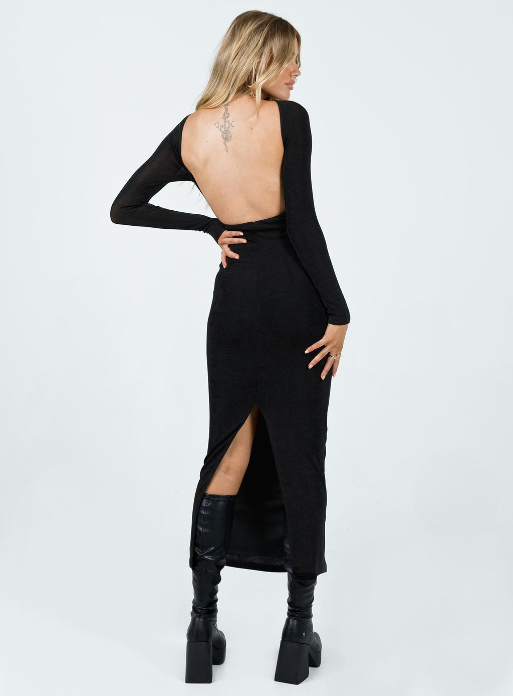 Mariani Backless Maxi Dress Black