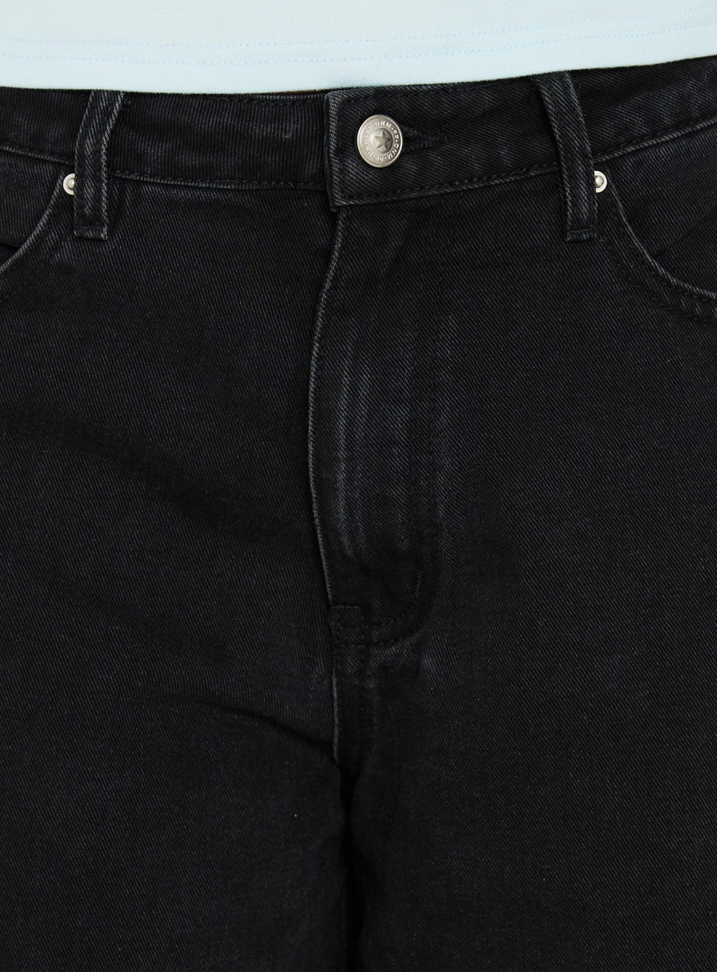 Naylor Mid Rise Wide Leg Jeans Washed Black Tall