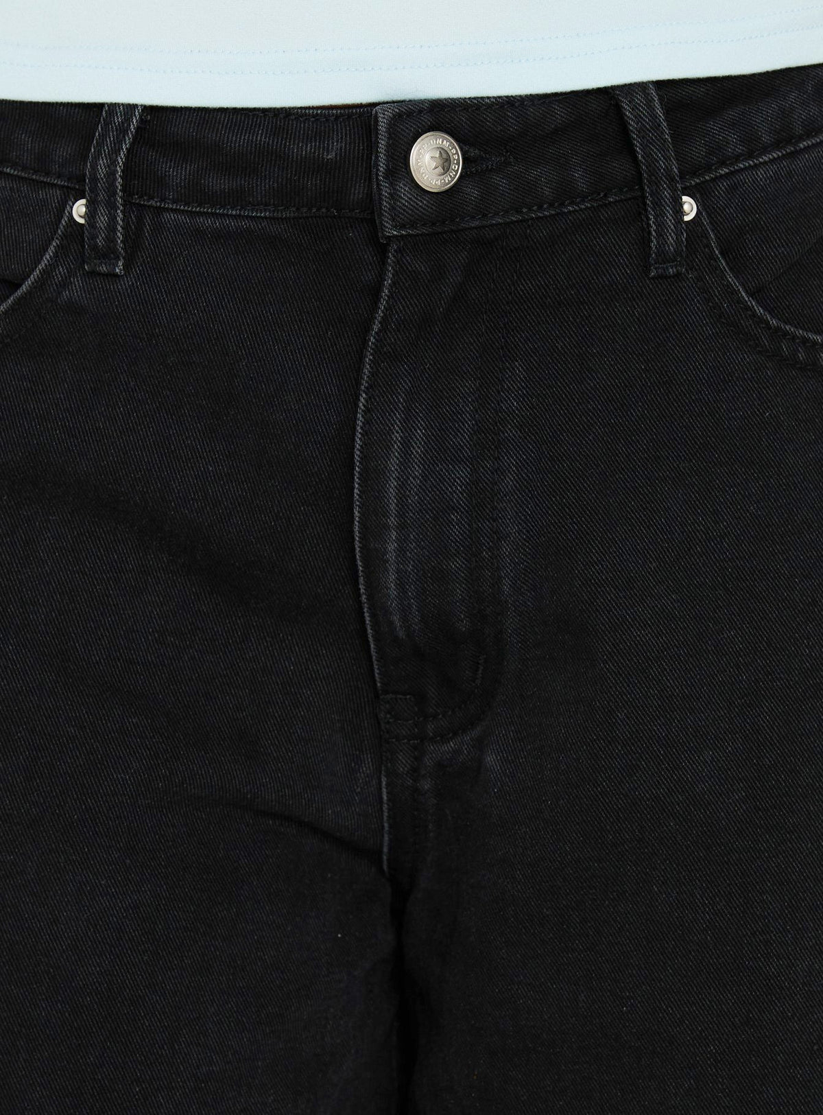 Naylor Mid Rise Wide Leg Jeans Washed Black Tall