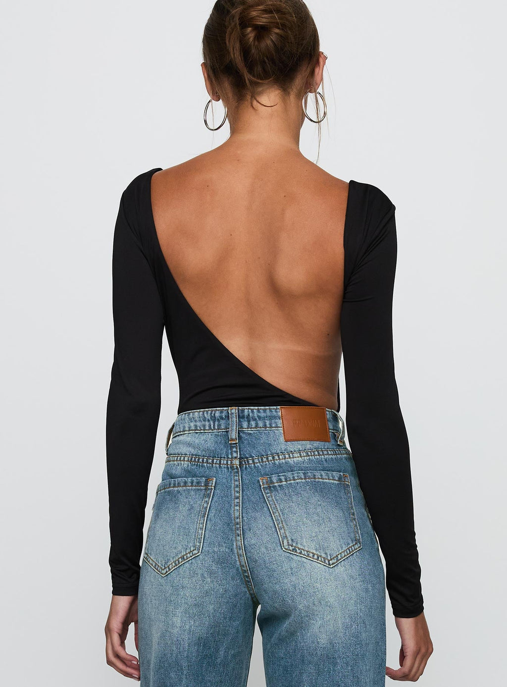 Look This Good Backless Bodysuit Black