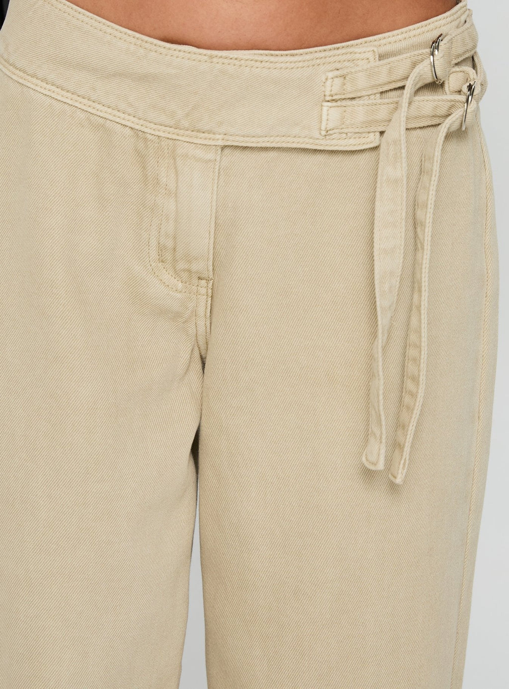 Boxie Mid Rise Wide Leg Jeans Washed Green