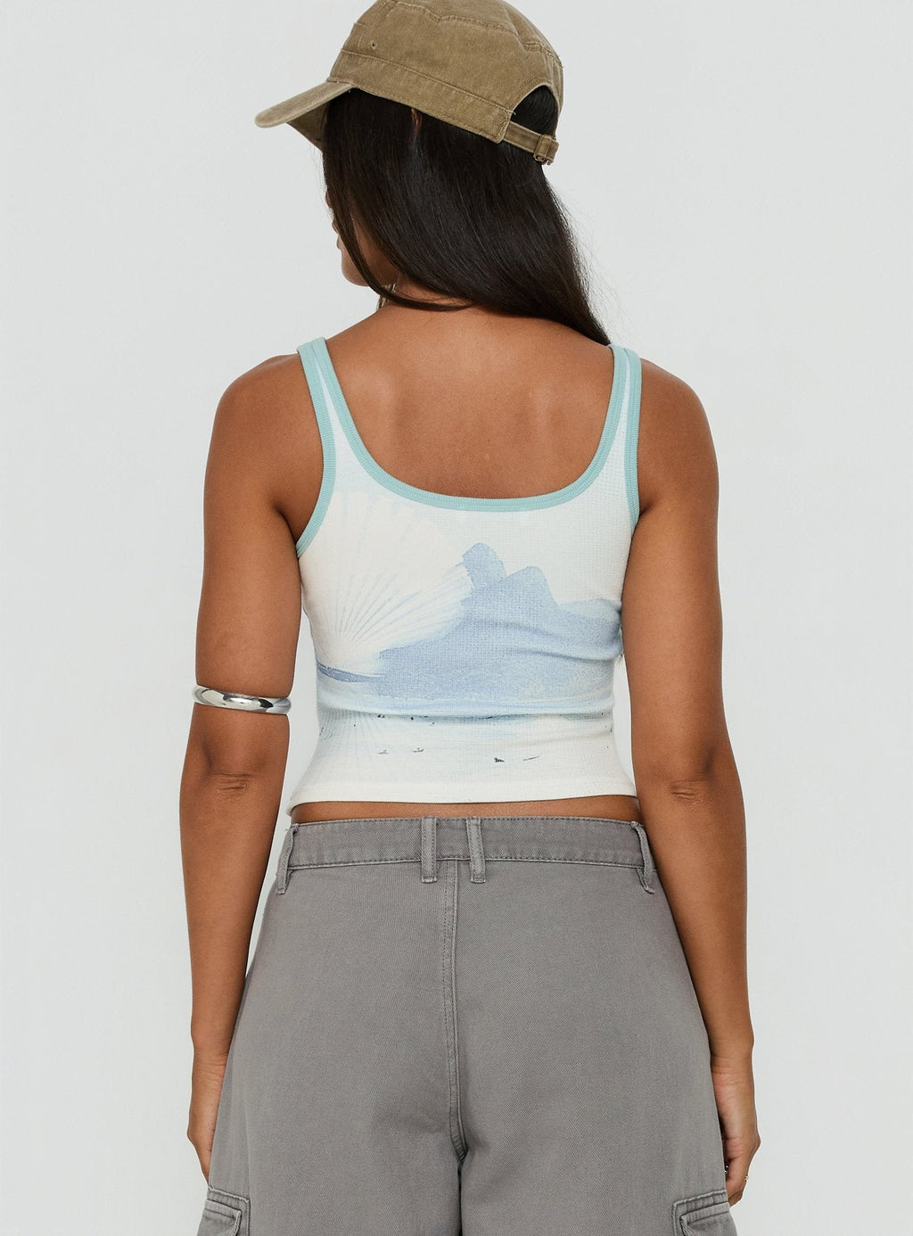Soft Ember Graphic Tank Top Blue