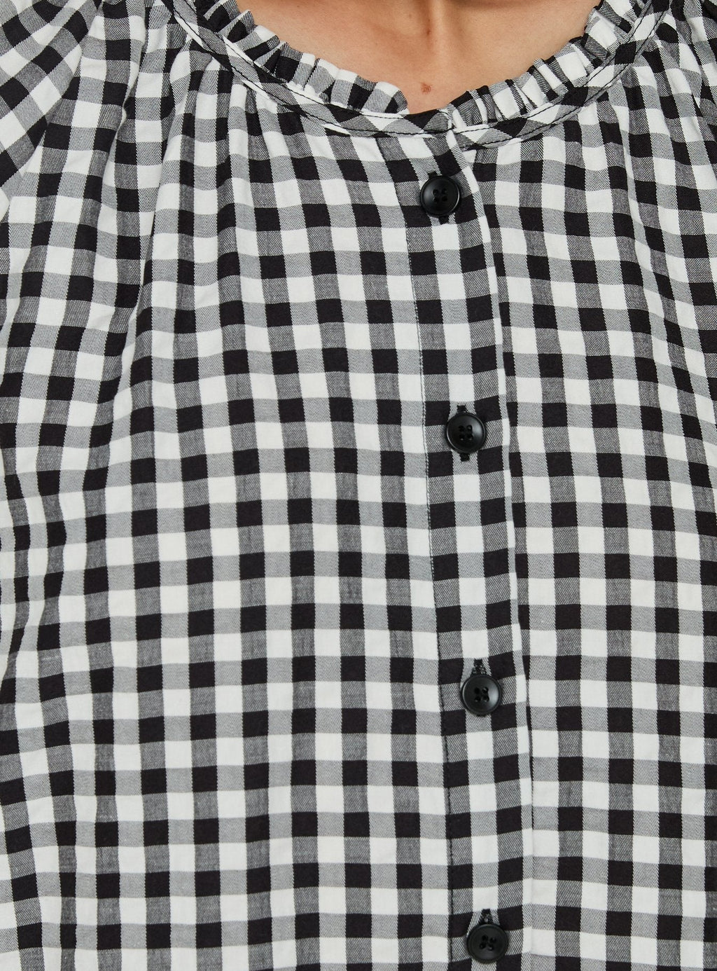 Angelikah Babydoll Mini Dress Black / White Gingham