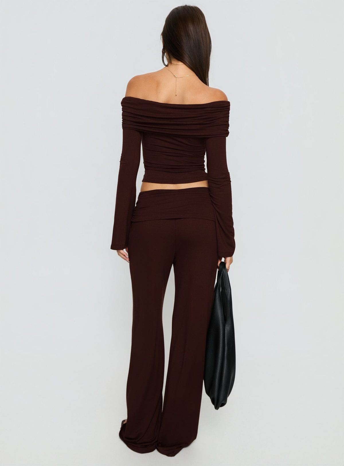 Fawne Ruched Folded Pants Brown