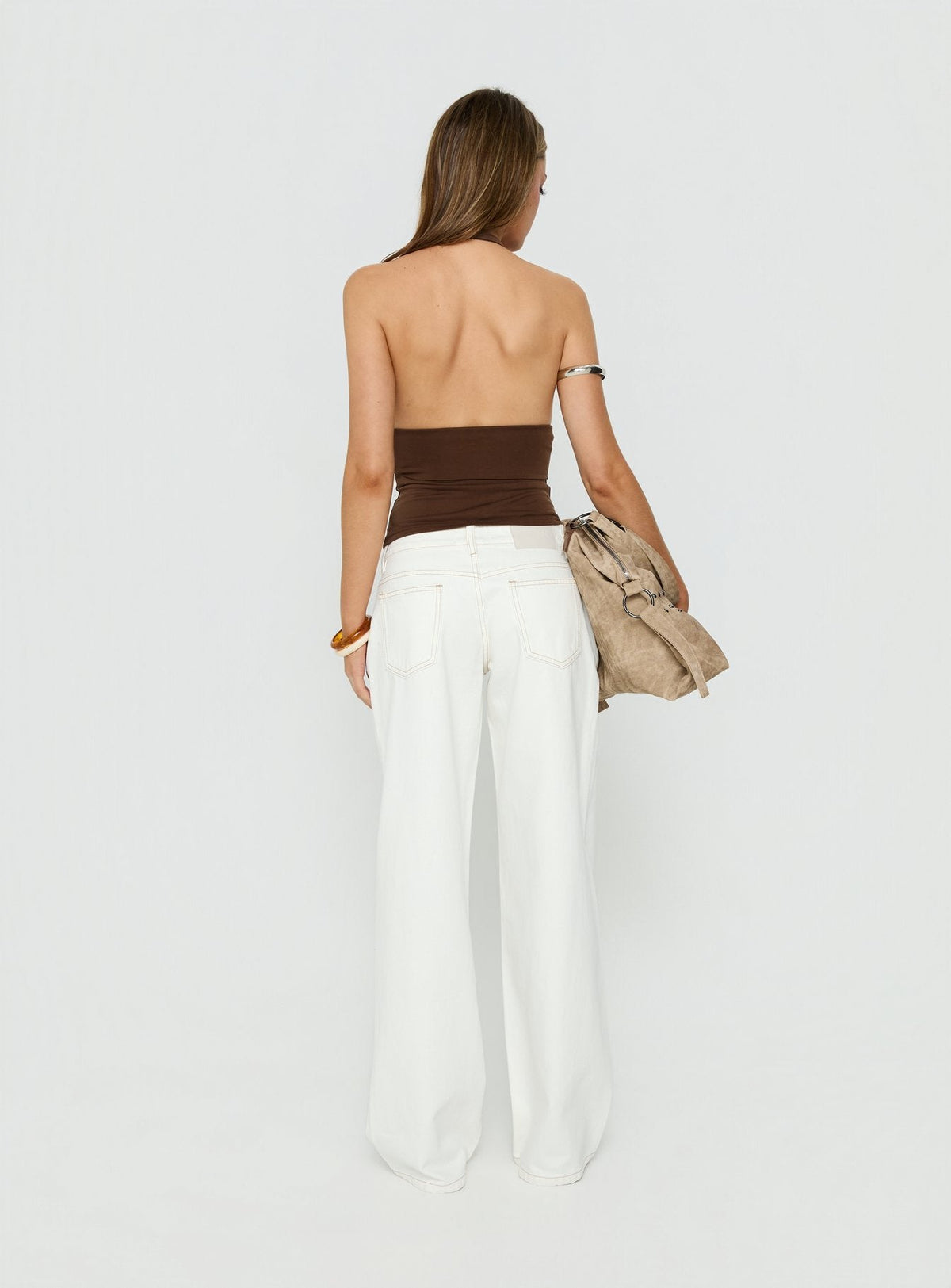 Tidal Wave Low Rise Straight Leg Jeans Cream