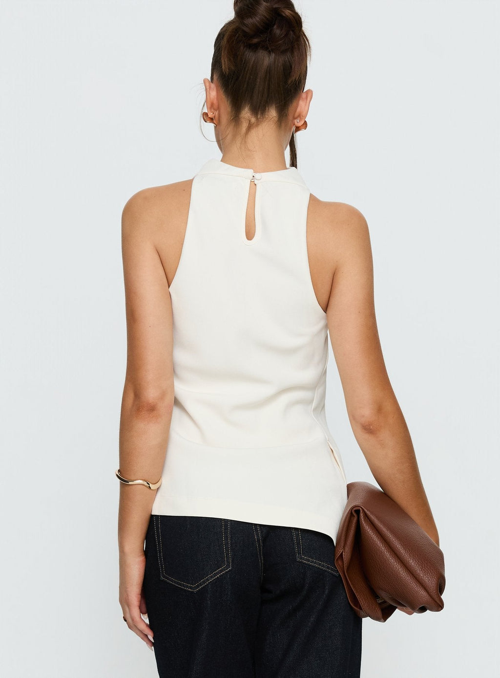 Days Get Dark Asymmetrical Top Cream
