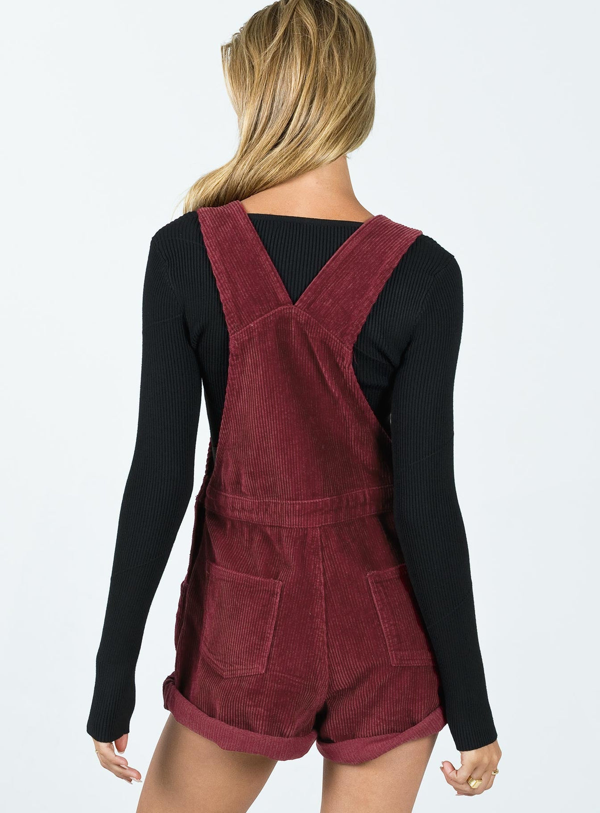 Kacey Short Overalls Burgundy
