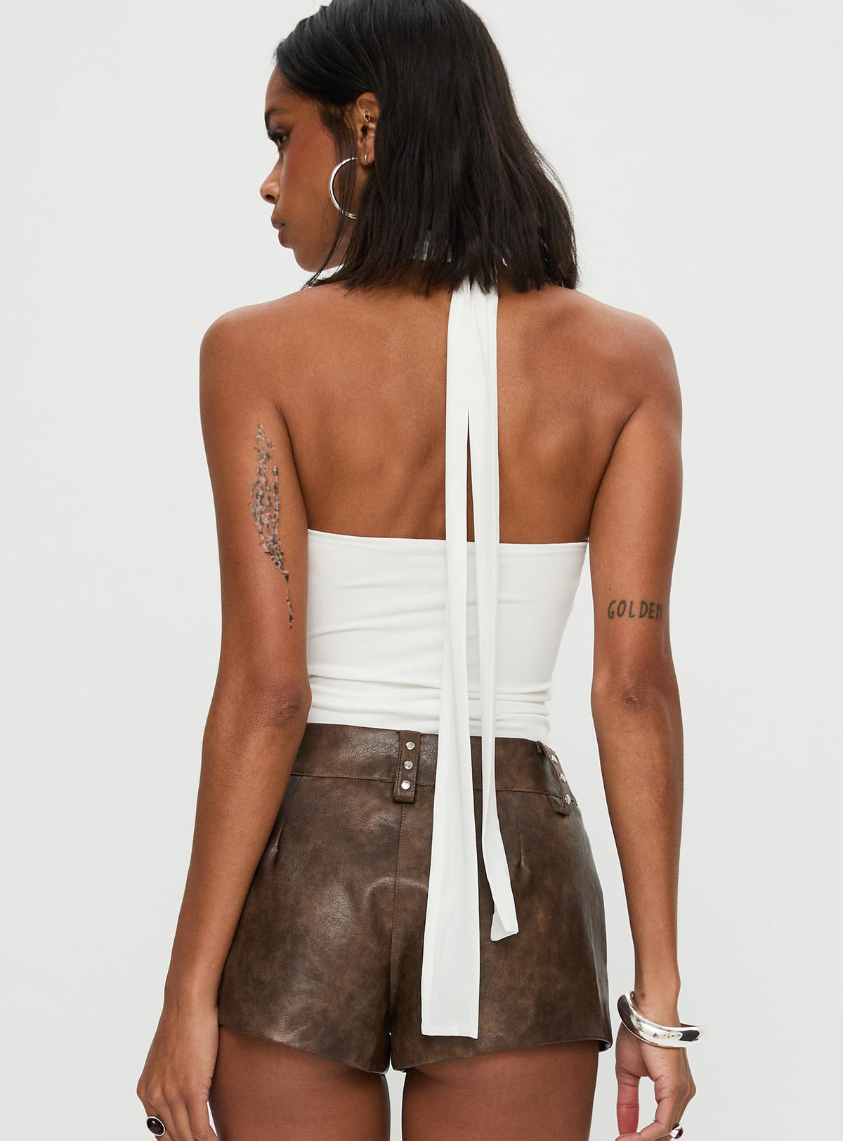Sorelle Scarf Bodysuit White