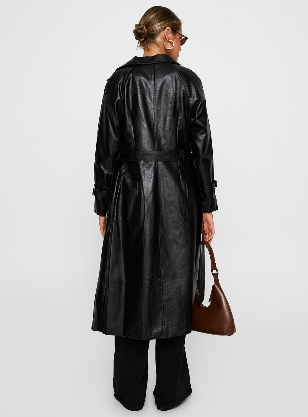 Montanna Faux Leather Coat Black