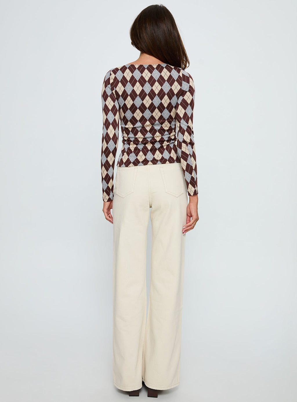 Maple Mid Rise Flare Jeans Ecru