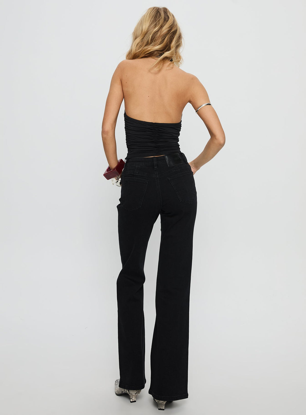 Magic Mirror Mid Rise Bootleg Jeans Washed Black