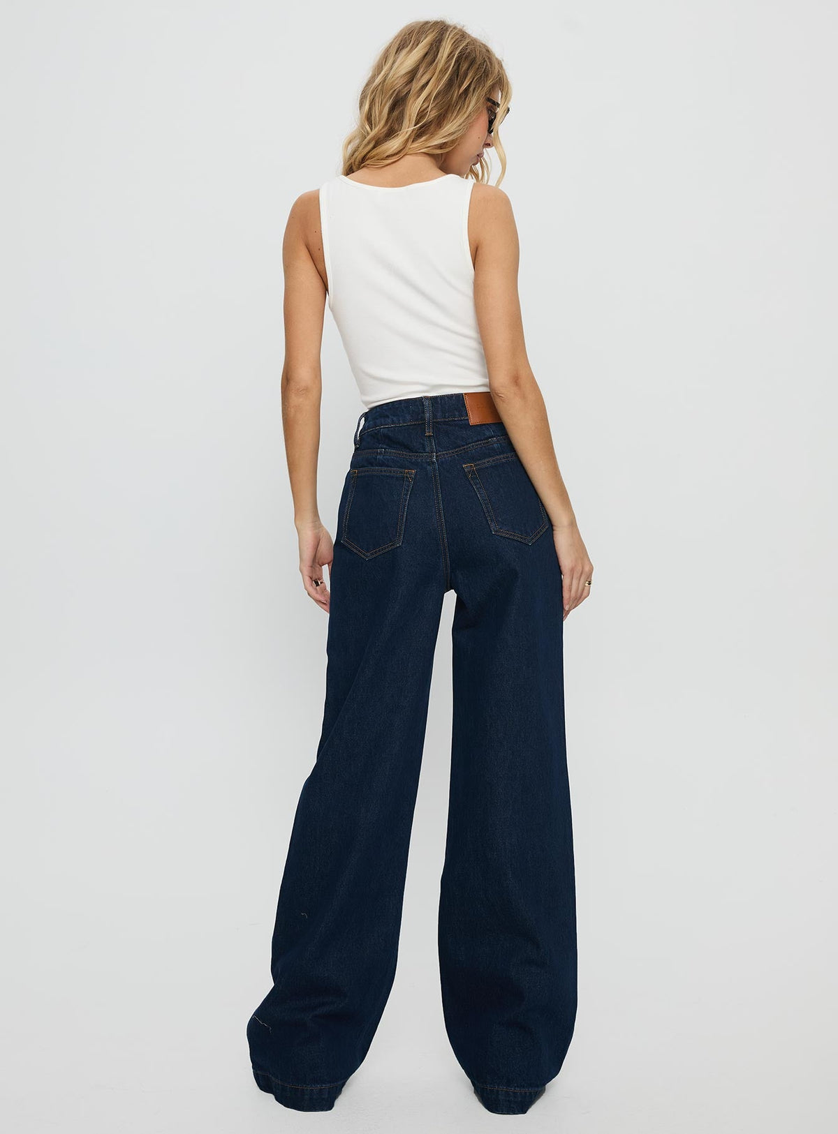 Goldie High Rise Wide Leg Jeans Indigo