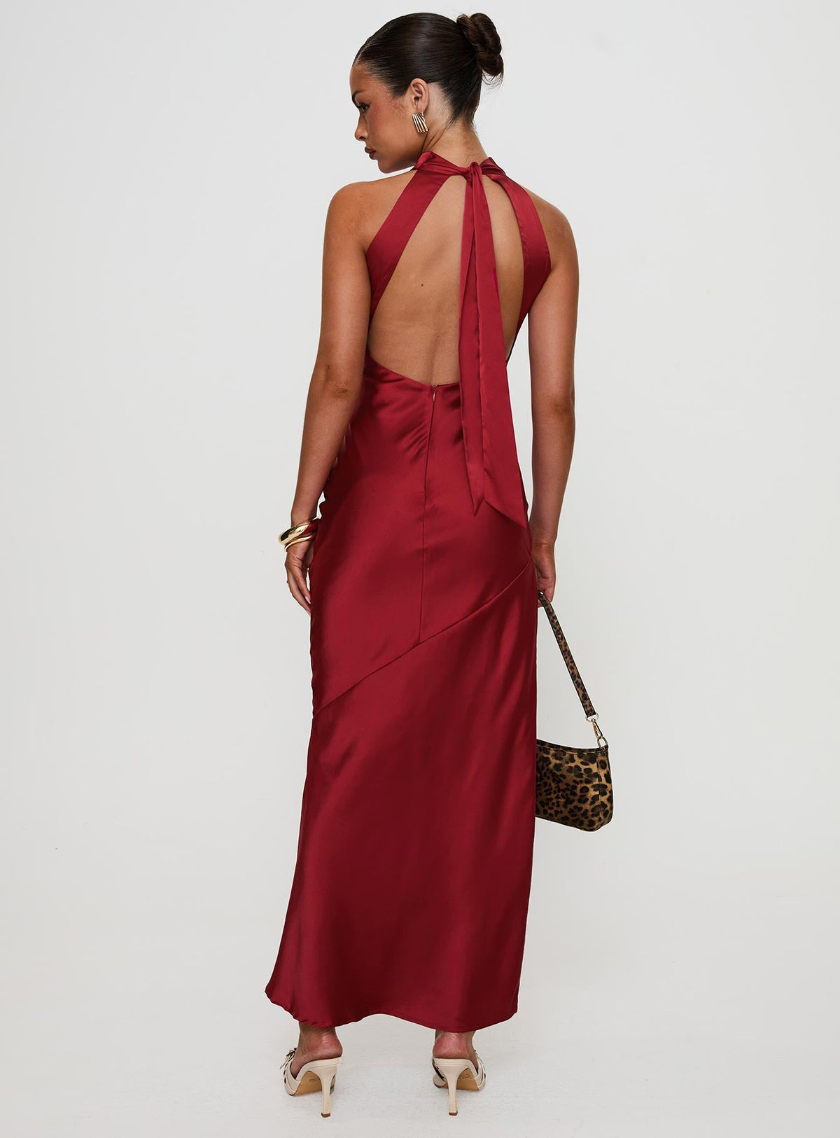 Mordecai Halter Maxi Dress Burgundy