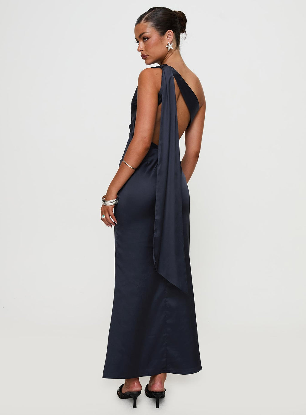 Dulcia One Shoulder Maxi Dress Blue