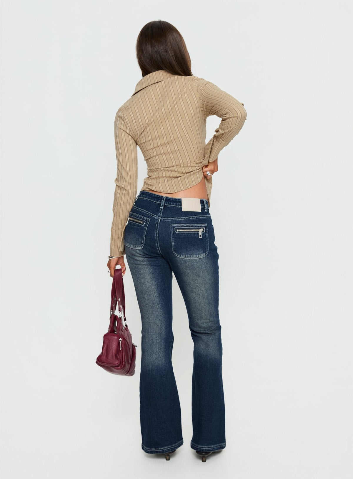 Zilvia Bootleg Mid Rise Jeans Raw Denim