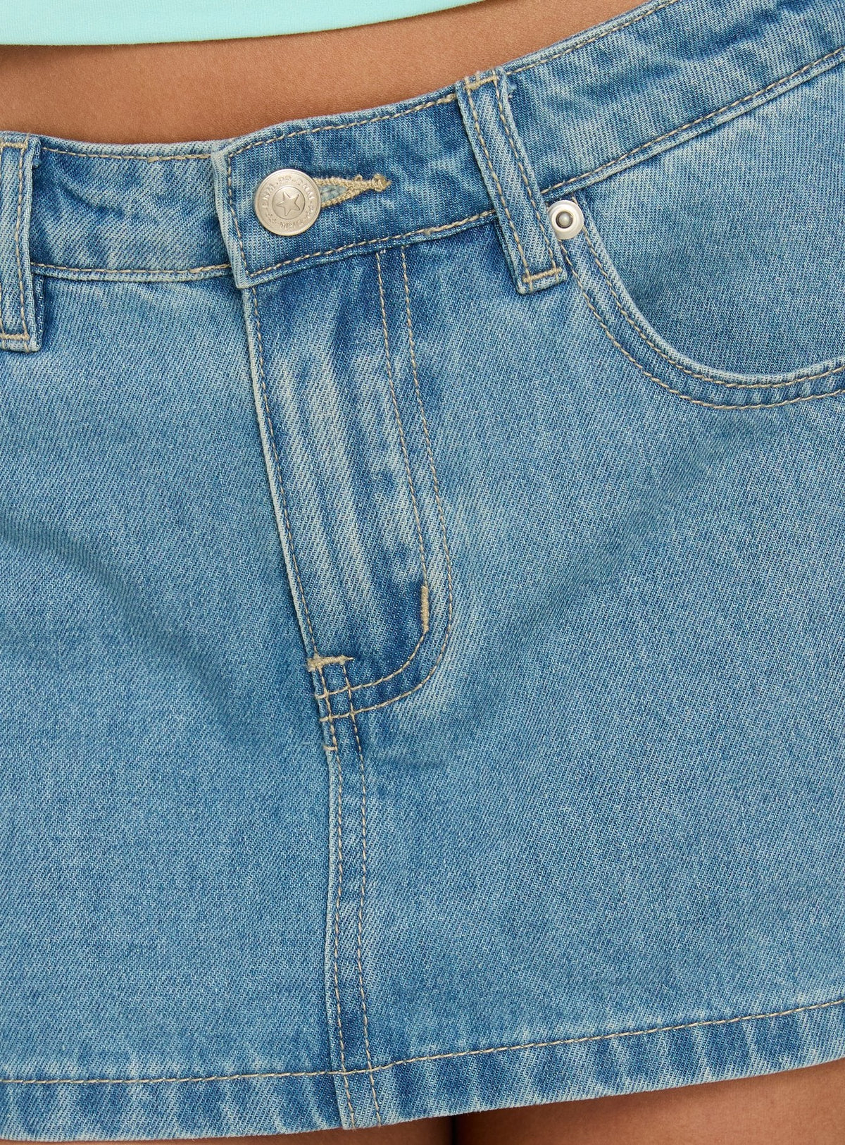 Veyro Micro Denim Skort Mid Blue