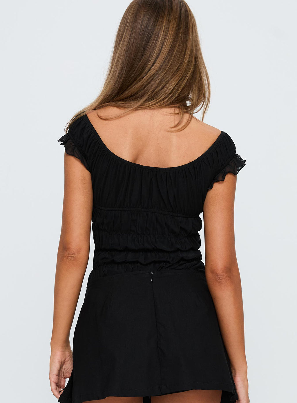 Ahead Of Myself Off Shoulder Bodysuit Black