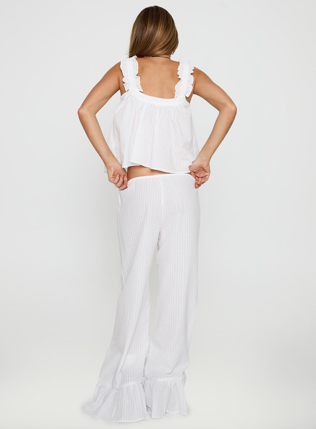 Santabelle Frill Pants White
