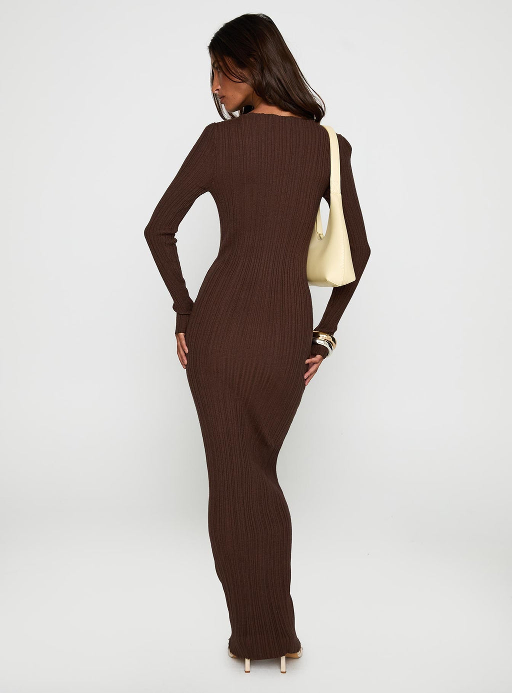 Gyselle Long Sleeve Maxi Dress Brown