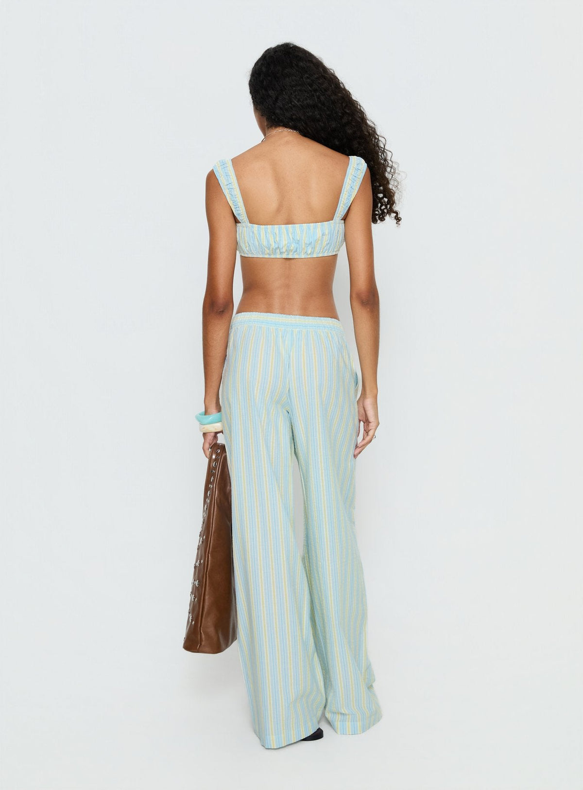 Talyssa Elasticated Waist Pants Blue Stripe