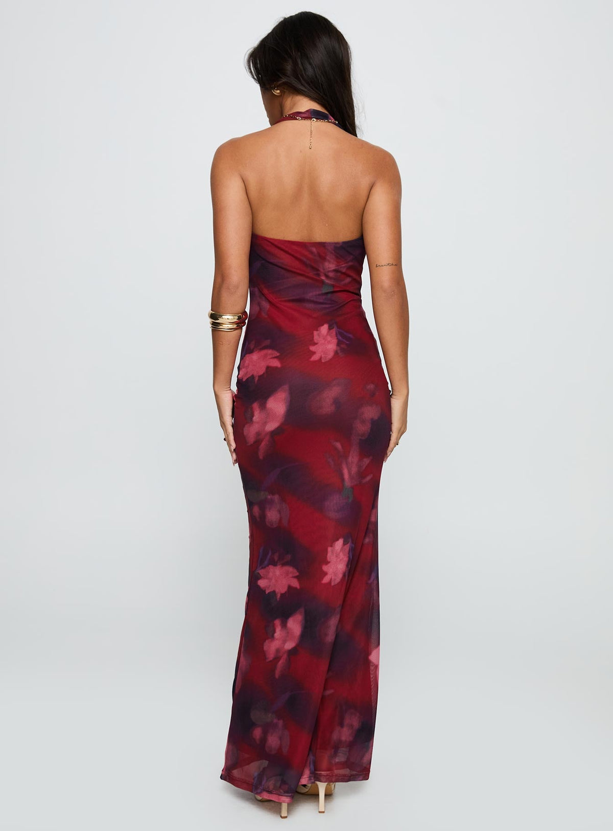 Vixyn Halter Maxi Dress Red Multi