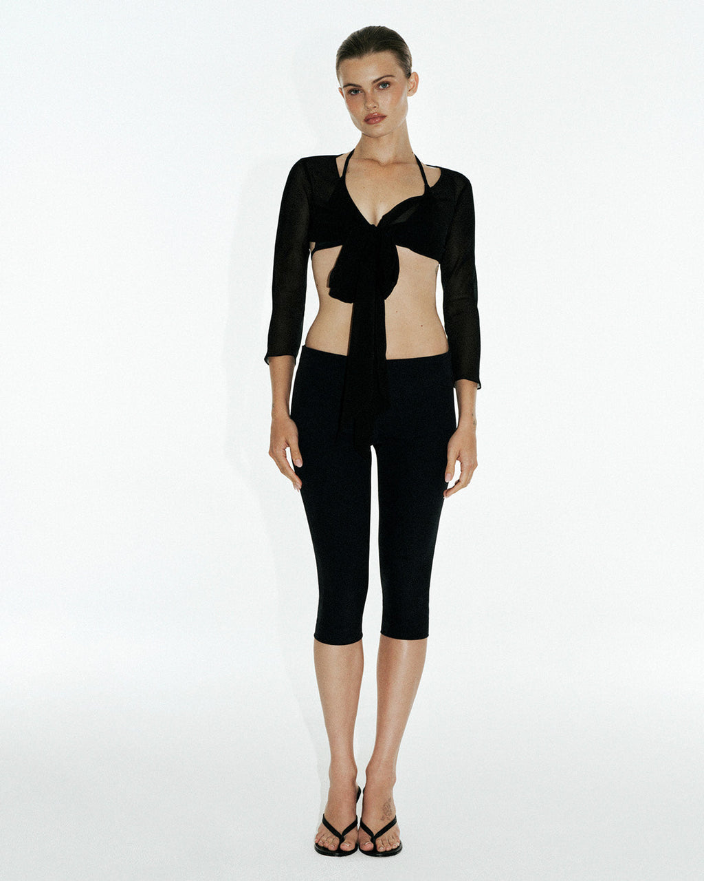 June Silk Tie Top | Black